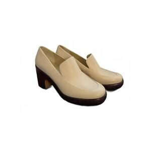 Vince Narissa High Heel Leather Platform Clogs - Cream - Size 8